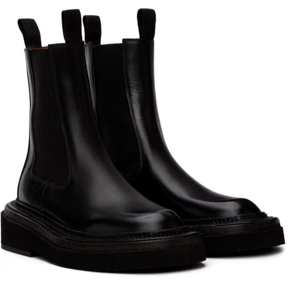 Marsell Pollicione Chelsea Boots 37 7 Womens Black Leather New - Picture 12 of 12